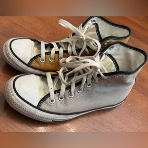 Converse High Top Sneakers - White, Grey and Tan